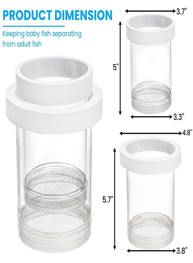 Nagpew 2 Pieces Breeder Box for Fish Tank, Floating Plastic Aquarium Isolation Box, Mesh Fish Nursery Separator Tank Hatchery Incubator for Shrimp, Betta, Clownfish, Guppy, Large 2-Piece Set - Image 2